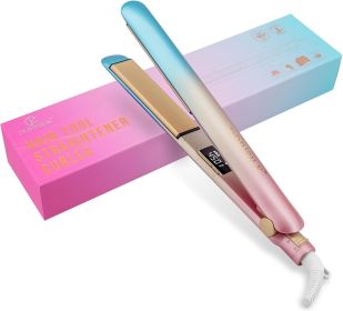 Colorful Flat Iron 450 Degrees, Ceramic Hair Straightener and Curler 2 in 1, 30s Fast Heat Straightening Iron for Hair