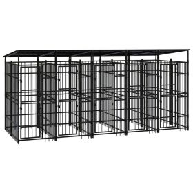 Outdoor Dog Kennel with Roof Steel 99.2 ft²