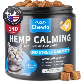 Cat Calming Treats Hemp Calming Care For Cats Cat Melatonin Soft Chews With Hemp Seed Oil And Probiotics Cat Anxiety Relief Storms Travel Groomin (Option: Chewia)